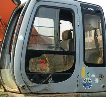 Position en verre No.7 de côté droit de Cab Window Tempered d'excavatrice de 4457141 HITACHI