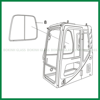 Pare-brise latéral de la position NO.8 de Replacement Glass Right d'excavatrice de Kobelco CATERPILLAR