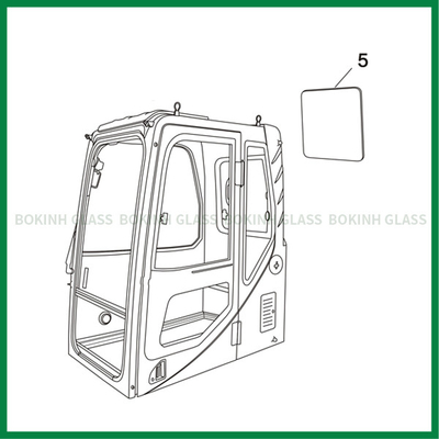 Excavatrice Back Side Position NO.5 de Bobcat Custom Windshield Glass BOKINH