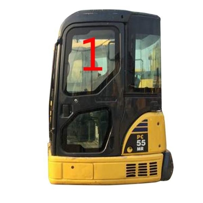 Épais en verre NO.1 5mm de position latérale de KOMATSU PC55MR Cab Glass Left grand gâché