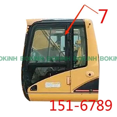 position NO.7 de côté droit en verre 151-6789 de cabine de CATERPILLAR de taille de 1340mm grande
