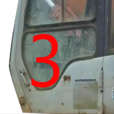 L'excavatrice Glass Cab Window de 4457176 HITACHI gauche à porte le verre trempé inférieur de la position NO.3