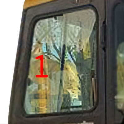 Position en verre NO.1 de pente de côté gauche de cabine de KOMATSU d'excavatrice