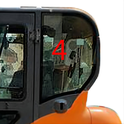 Position arrière NO.4 de porte gauche en verre de DX60-9 DX70 DOOSAN