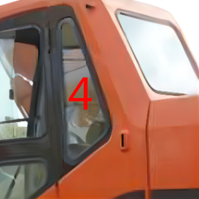 Verre trempé d'OIN pour la position arrière NO.4 de porte gauche du pare-brise DOOSAN