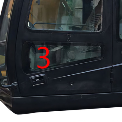 Position inférieure gâchée en verre NO.3 de porte gauche de Cab Windshield Window d'excavatrice