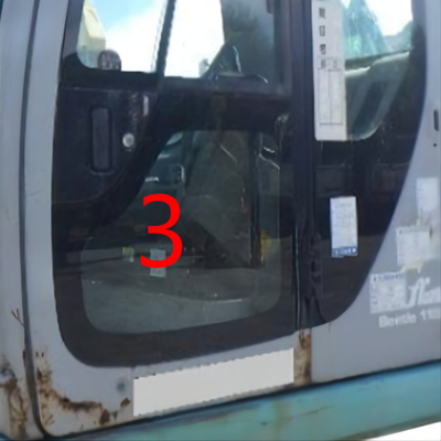 Remplacement inférieur de pare-brise de vert de la position NO.3 de Glass Left Door d'excavatrice d'OEM KOBELCO