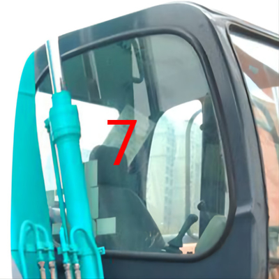 Verre fait sur commande Mini Excavator Glass vert de pare-brise du côté droit KOBELCO