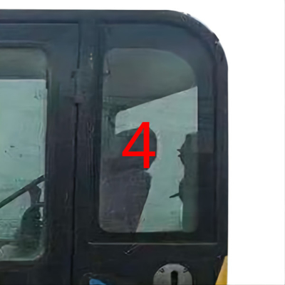 Verre de cabine de pare-brise pour la position NO.4 d'arrière de porte gauche de bêcheurs