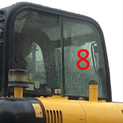 Excavatrice blanche Glass Replacement de HYUNDAI Front Glass Right Side Position No.8