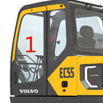 Position en verre NO.1 Digger Window Replacement de porte gauche de pare-brise d'EC55 VOLVO