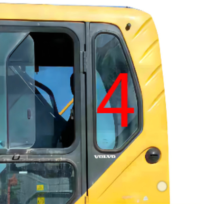 Position No.4 d'arrière d'EC360B VOLVO Mini Digger Glass Replacement Windshield Left