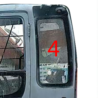 Position arrière NO.4 de porte gauche de rechange de Tempered Glass Window d'excavatrice