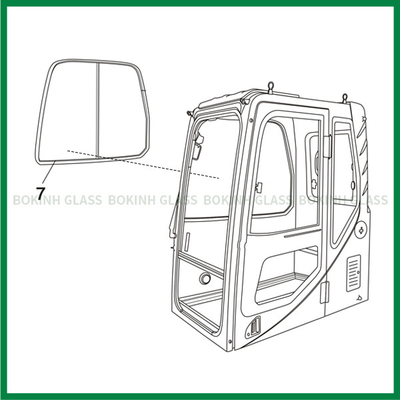 Verre fait sur commande KATO Mini Digger Glass Replacement de pare-brise de CAS de VOLVO