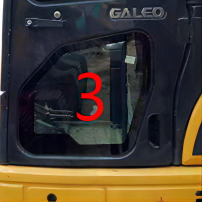 Position inférieure NO.3 Digger Window Replacement de porte d'OEM KOMATSU PC55MR Cab Glass Left