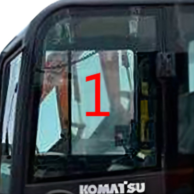 Position latérale gauche en verre NO.1 grands 5mm en verre de cabine de PC56-7 PC56 KOMATSU profondément