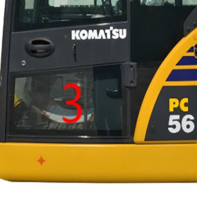 Remplacement inférieur de fenêtre de la position NO.3 de porte gauche en verre de cabine d'OEM KOMATSU PC6-7 PC56
