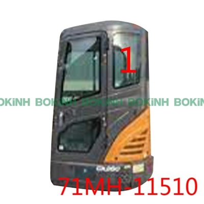 La position supérieure NO.1 de côté gauche de 71MH-11510 HYUNDAI Front Glass Excavator Cab Window a gâché
